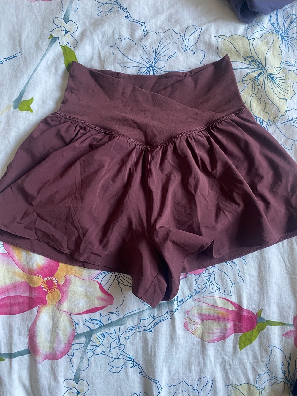 aerie Maroon High-Waist Athletic Skort Shorts